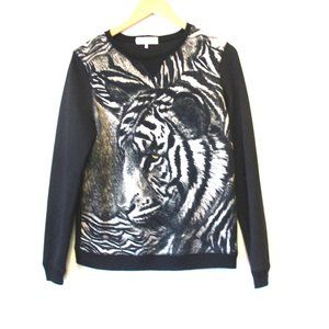 WAFT Black White Tiger Sweater Print Sweater S